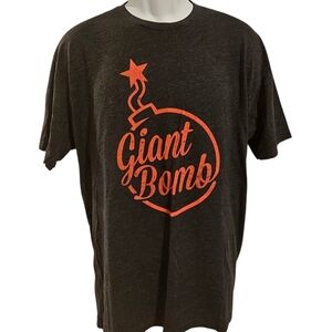 Mens GIANT BOMB t Shirt Charcoal Gray Size XL